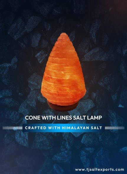 Cone with Lines Salt Lamp