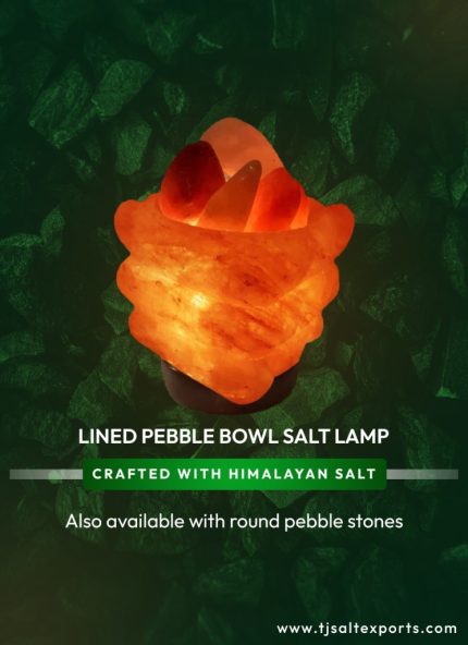 Lined Pebble Bowl Salt Lamp