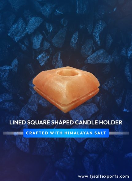 Lined Square Shaped Candle Holder